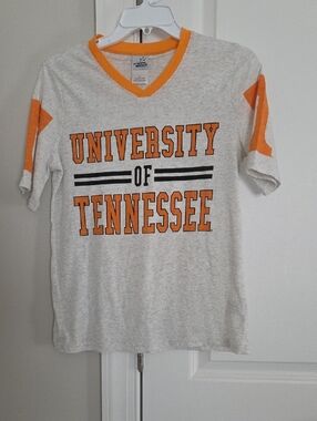 Creative Apparel Concepts Heather Gray V-Neck Tee with Orange Trim